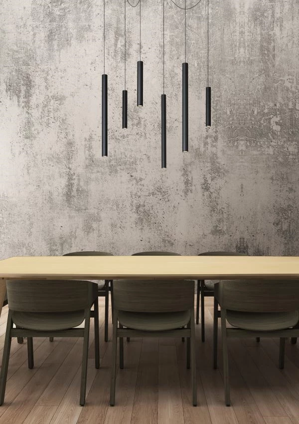 Lucide LORENZ - Pendant light - Ø 120 cm - LED Dim. - 6x4W 3000K - Black - atmosphere 1